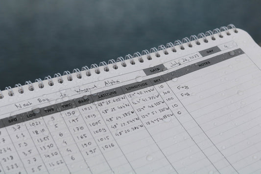 Photo: Offshore Sailing Logbook Showing Barometric Pressure