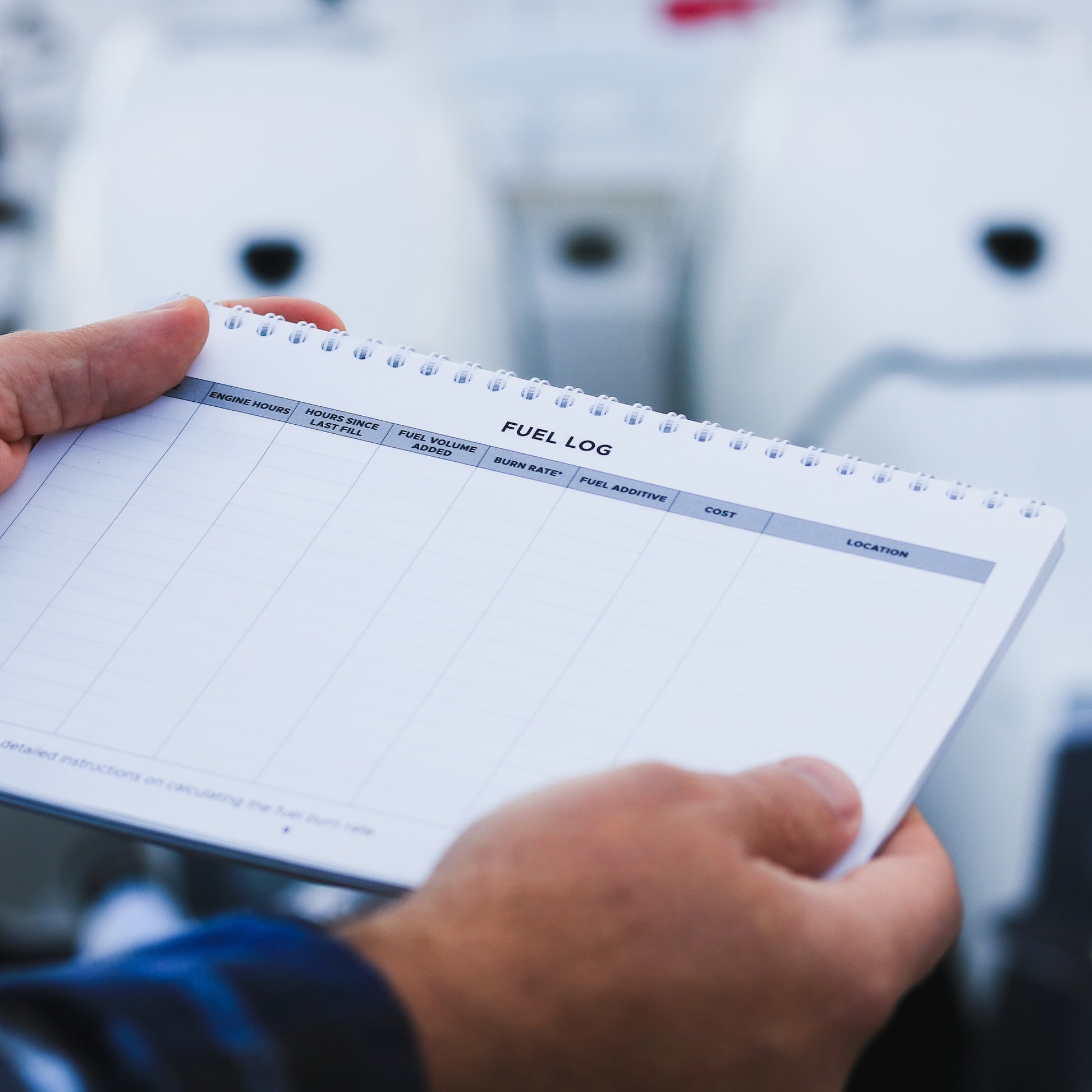 Fuel tracking section of marine engine logbook – monitor usage and efficiency.