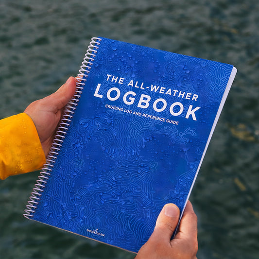 Backstay All-Weather waterproof marine sailing logbook showing waterproof cover.