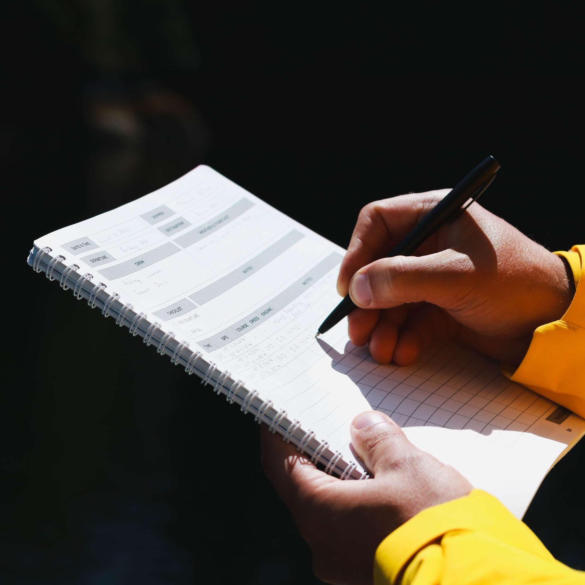 Writing with All-weather black clicker pen
