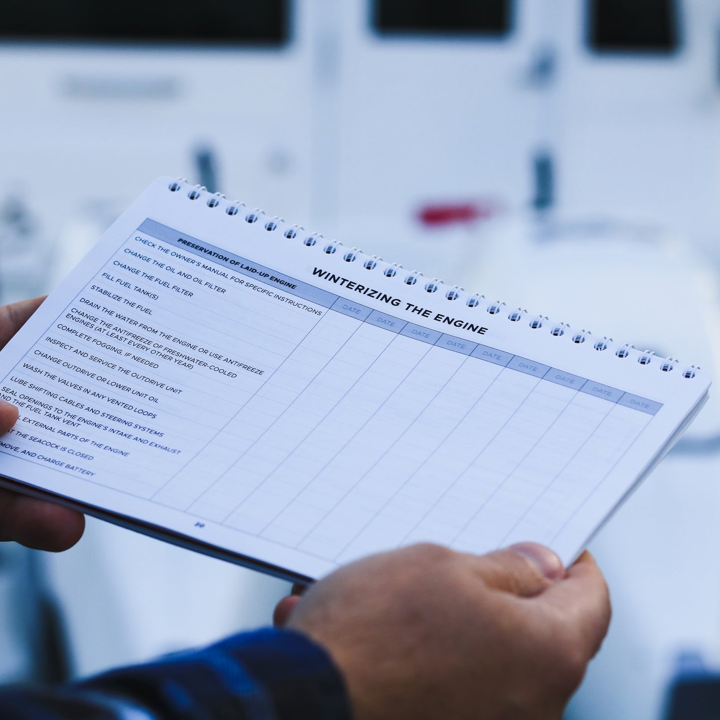 Winterizing and commissioning checklist for single engine boats.