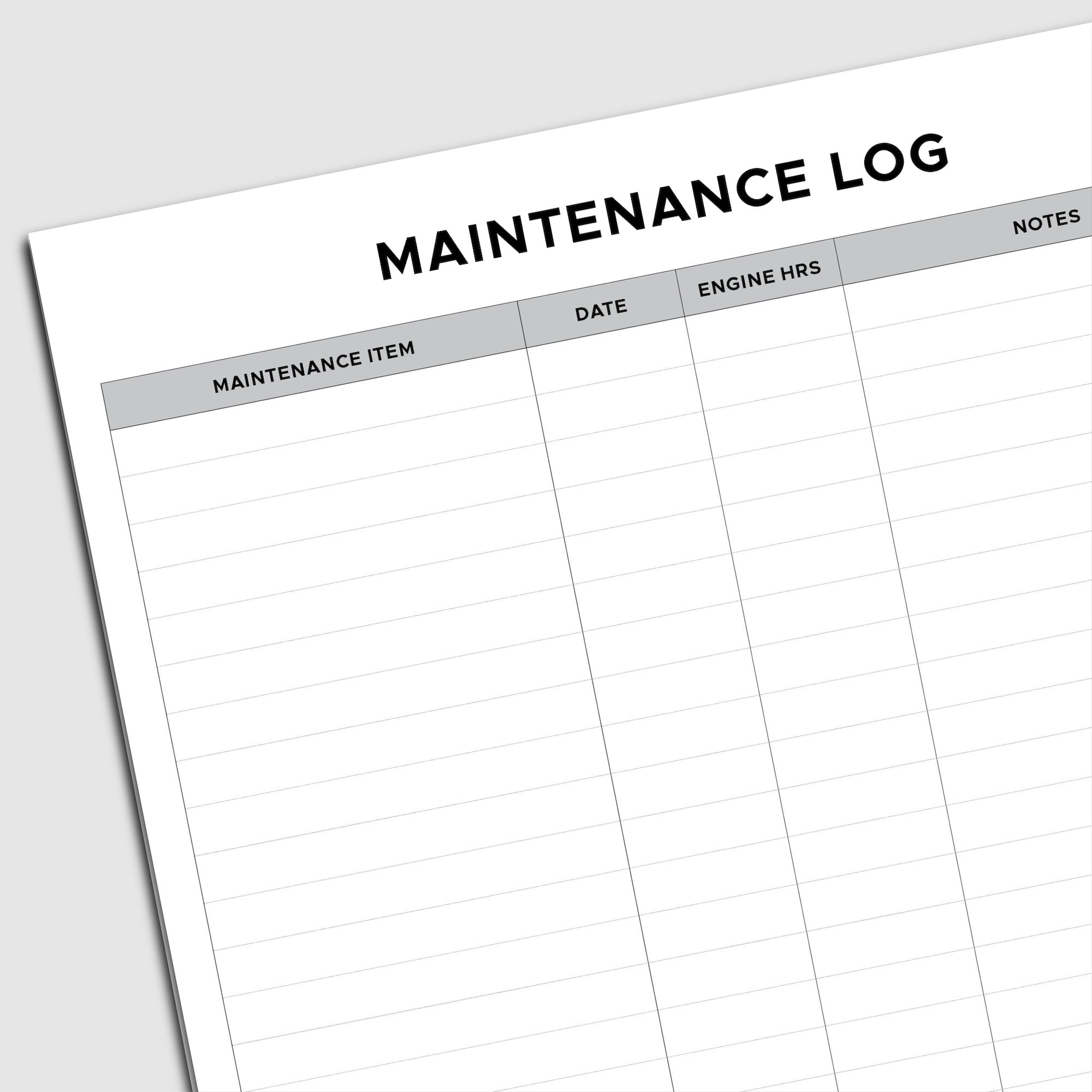 Photo: Cruising Logbook - Maintenance Log