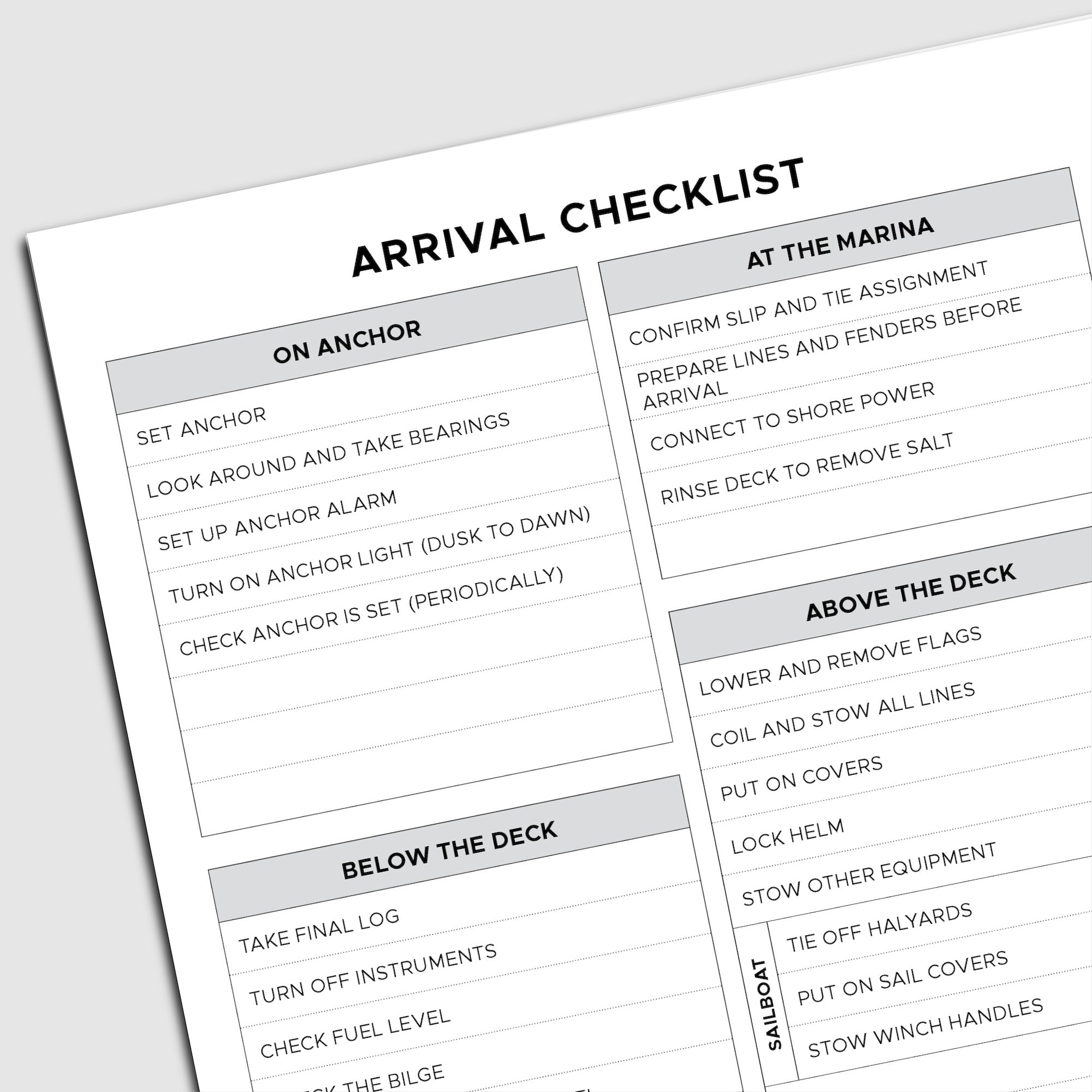 Photo: All-weather Logbook Small - Arrival Checklist