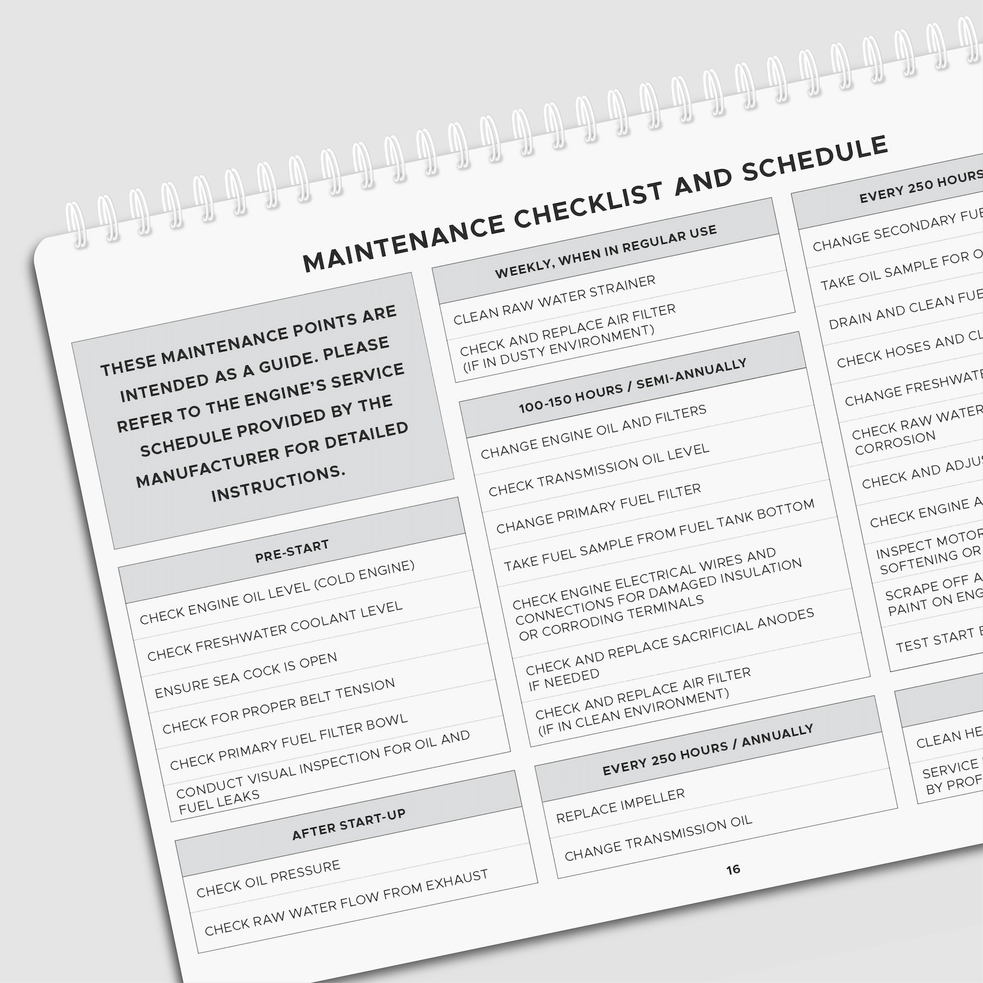 Photo: Single Engine Maintenance Logbook - Maintenance Checklist