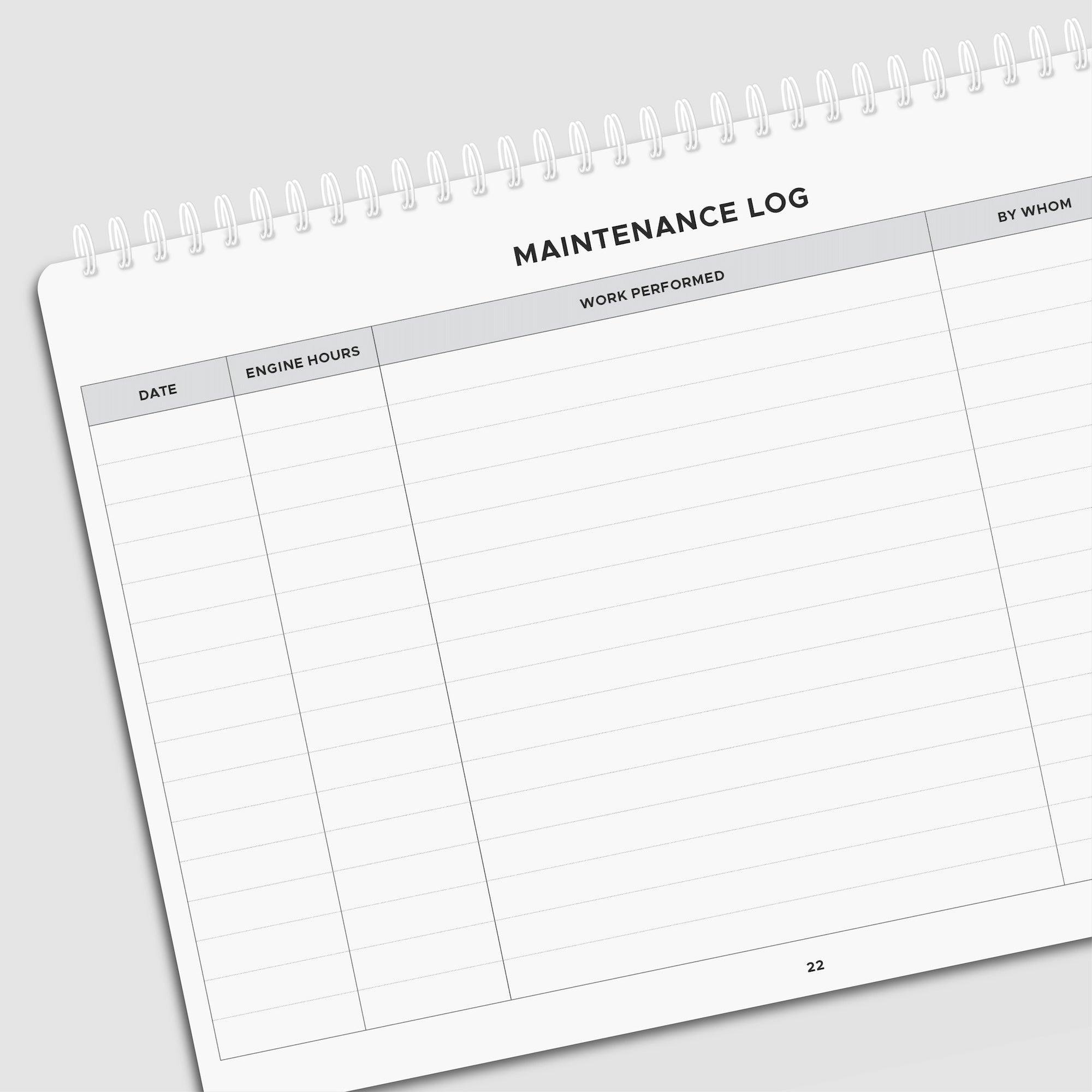 Photo: Single Engine Maintenance Logbook - Maintenance Log