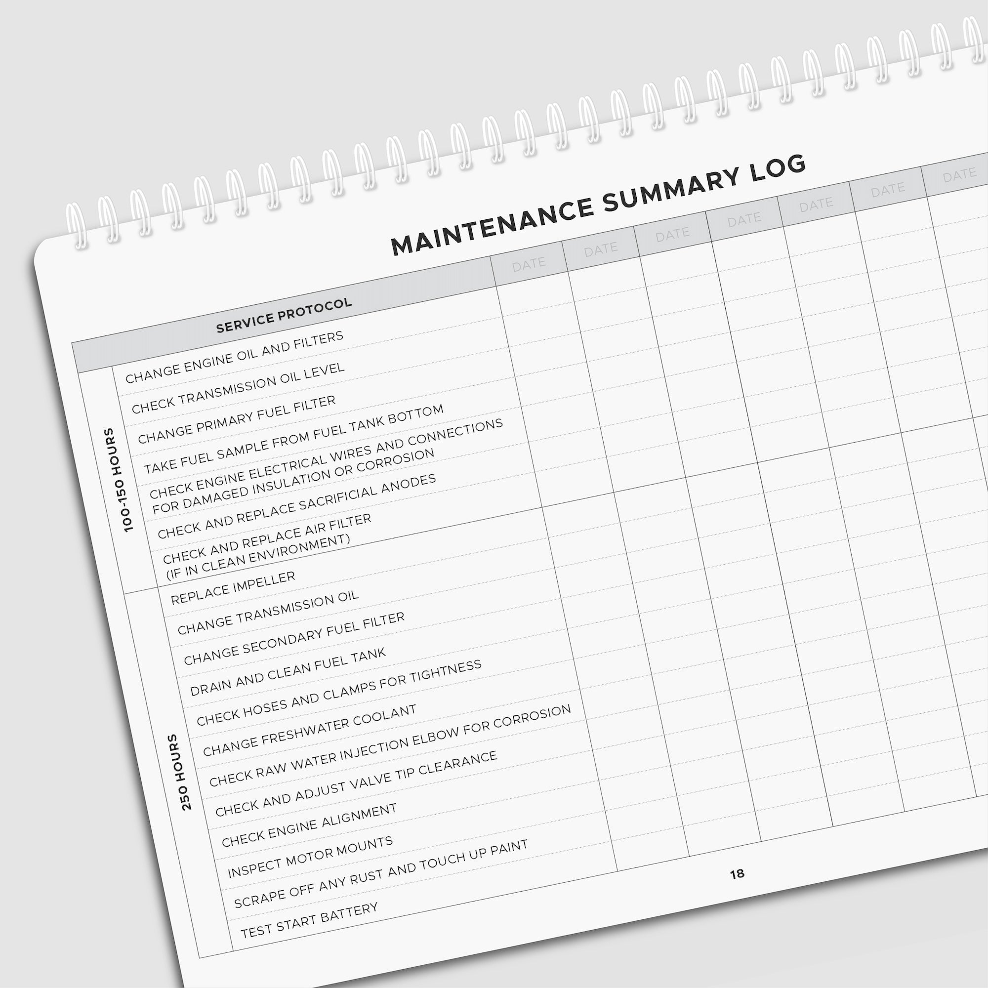 Photo: Single Engine Maintenance Logbook - Maintenance Summary Log