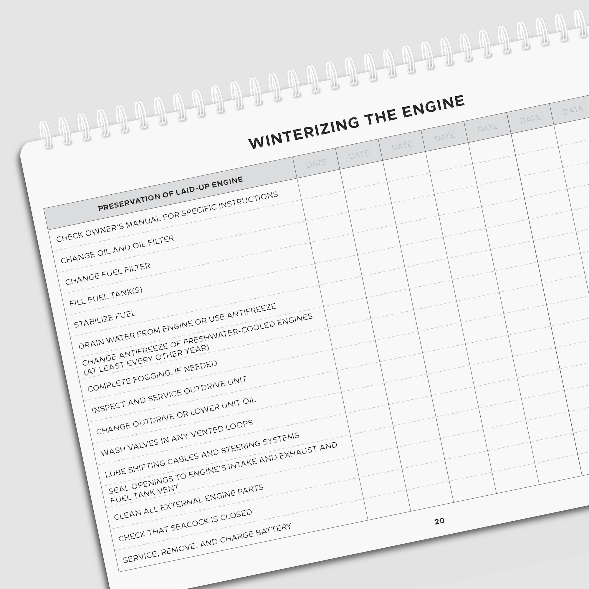 Photo: Single Engine Maintenance Logbook - Winterizing the Engine