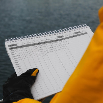 Waterproof offshore sailing log